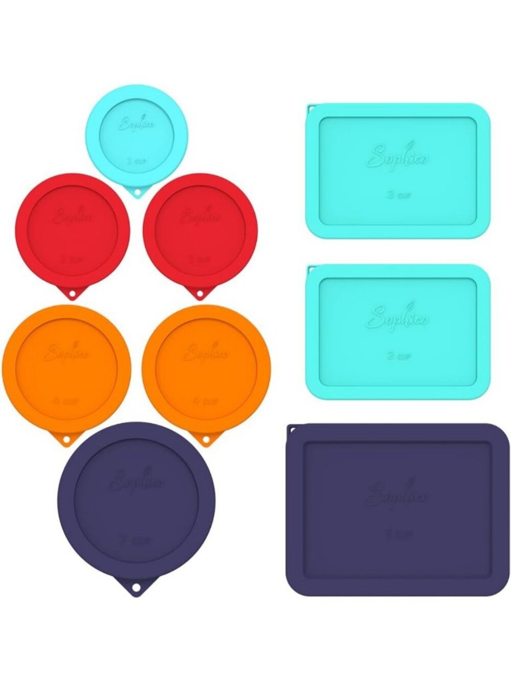 Silicone Replacement Lids for Glass Bowls - 9 Pack, Airtight & Durable Kitchen